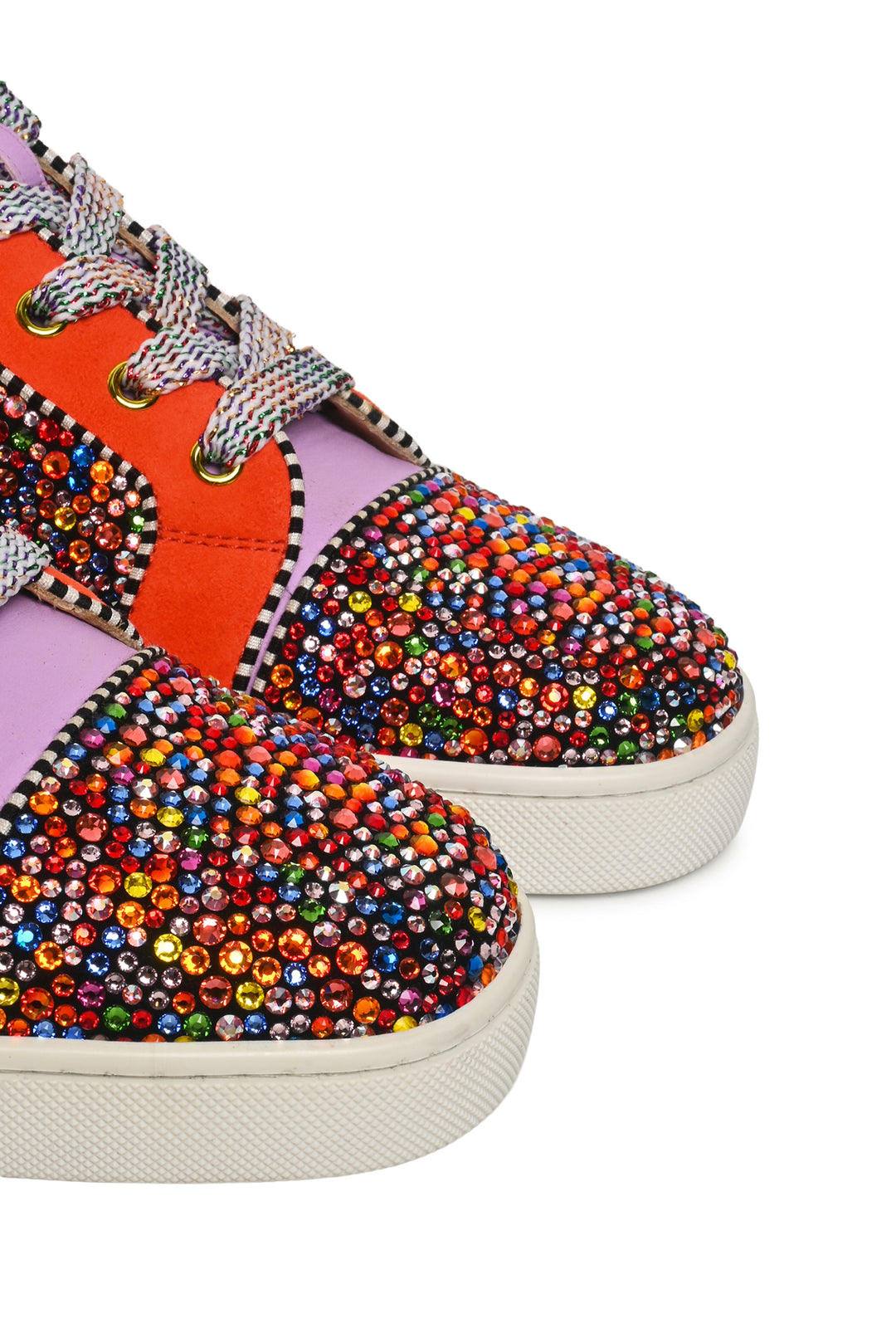 Christian Louboutin Size 41.5 Men's Crystal Embellished Orlato Sneakers