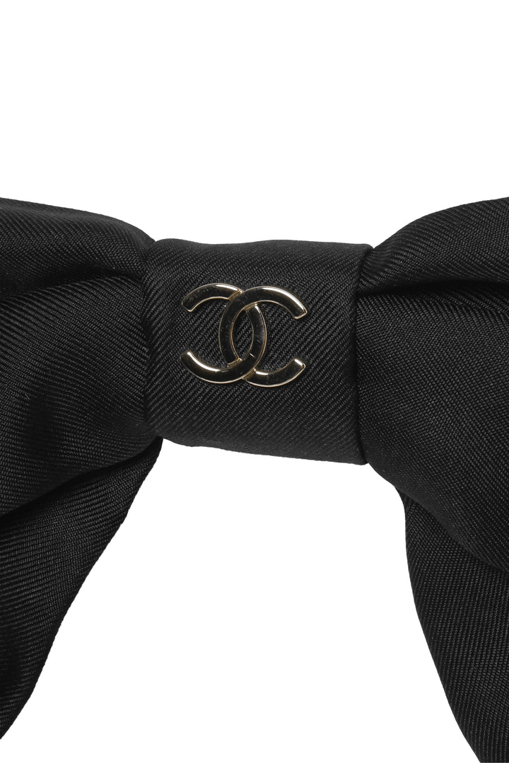 Chanel 2024 Silk Bow CC Hair Clip