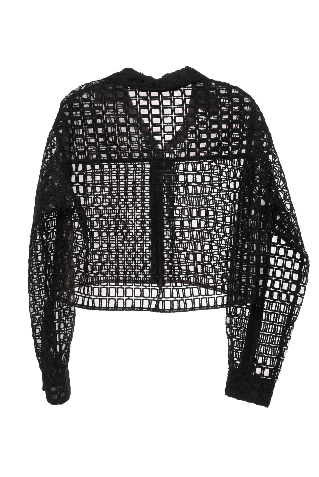 Maria McManus Size S/M Embroidered Sheer Cropped Blouse