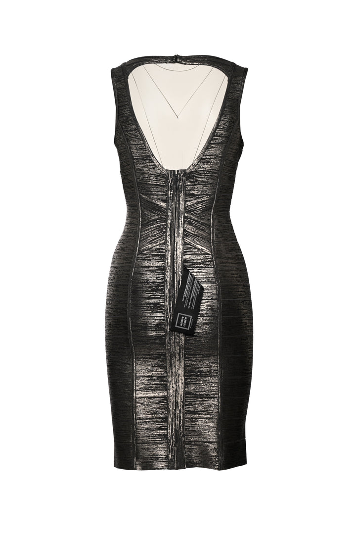 Herve Leger Size M Metallic Mini Bandage Dress