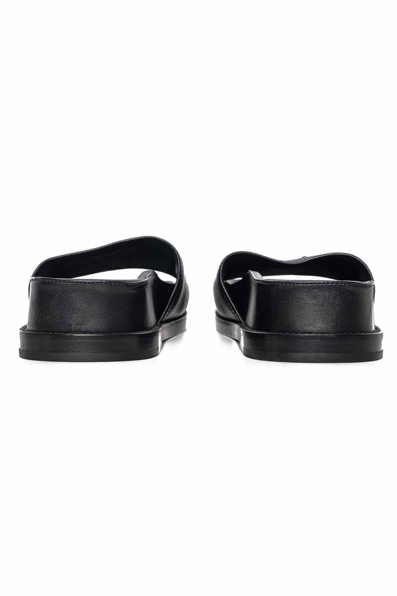 Chanel Size 39 2022 Leather Logo Slide Sandals