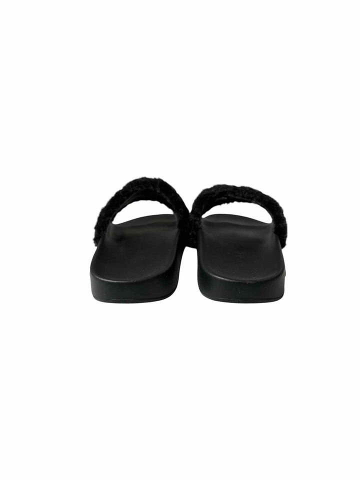 Givenchy Size 9 Logo Print Shearling Slides Sandals