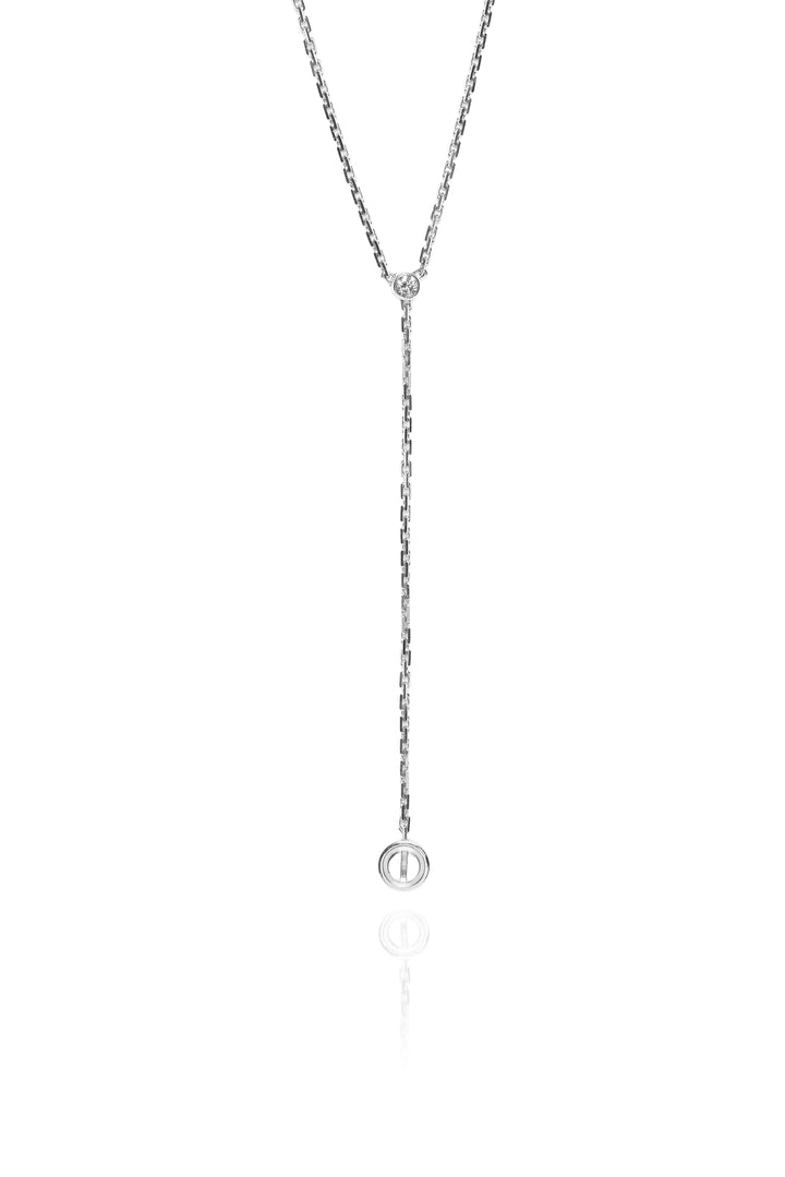 Cartier 18K White Gold Santos Love Diamond Drop Necklace