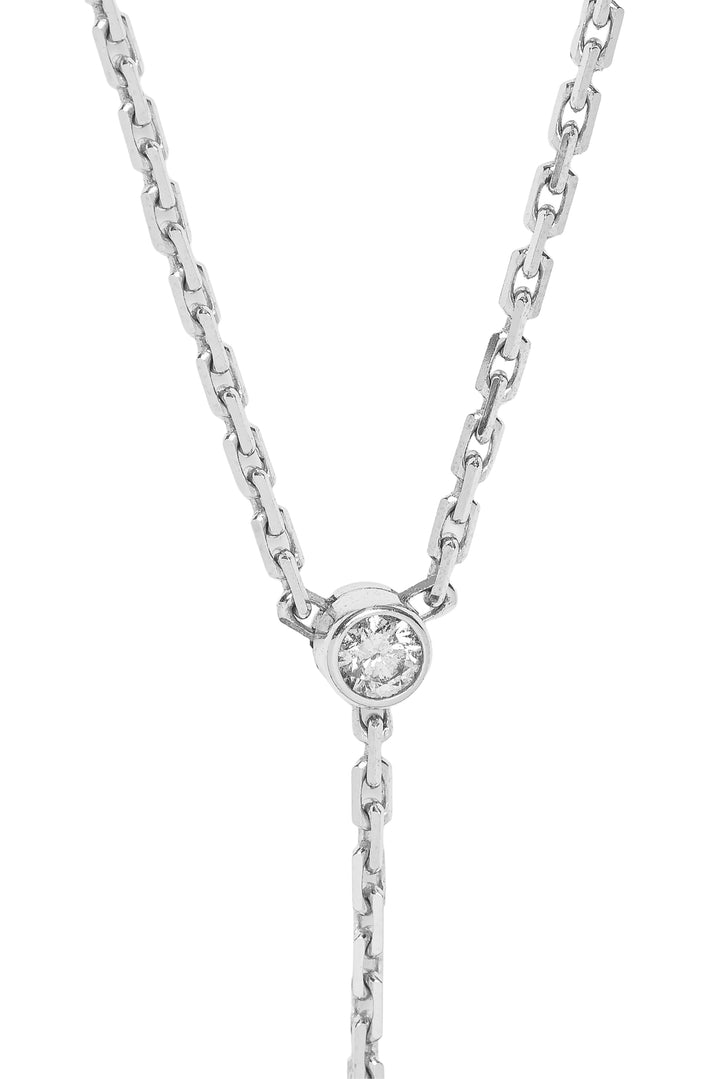 Cartier 18K White Gold Santos Love Diamond Drop Necklace