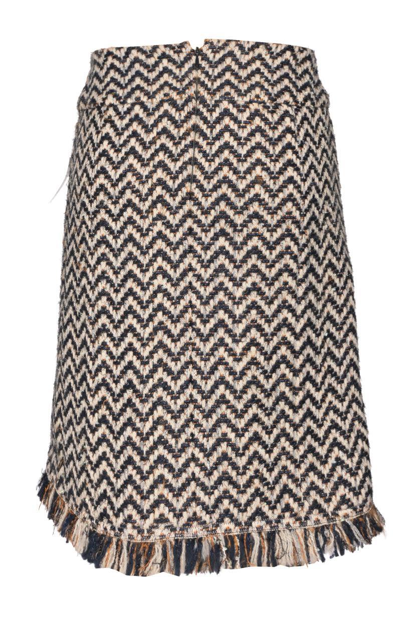 Chanel Size 34 2019 Chevron Fringe Mini Skirt