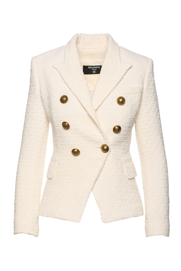 Balmain Size 36 Tweed Double-Breasted Blazer