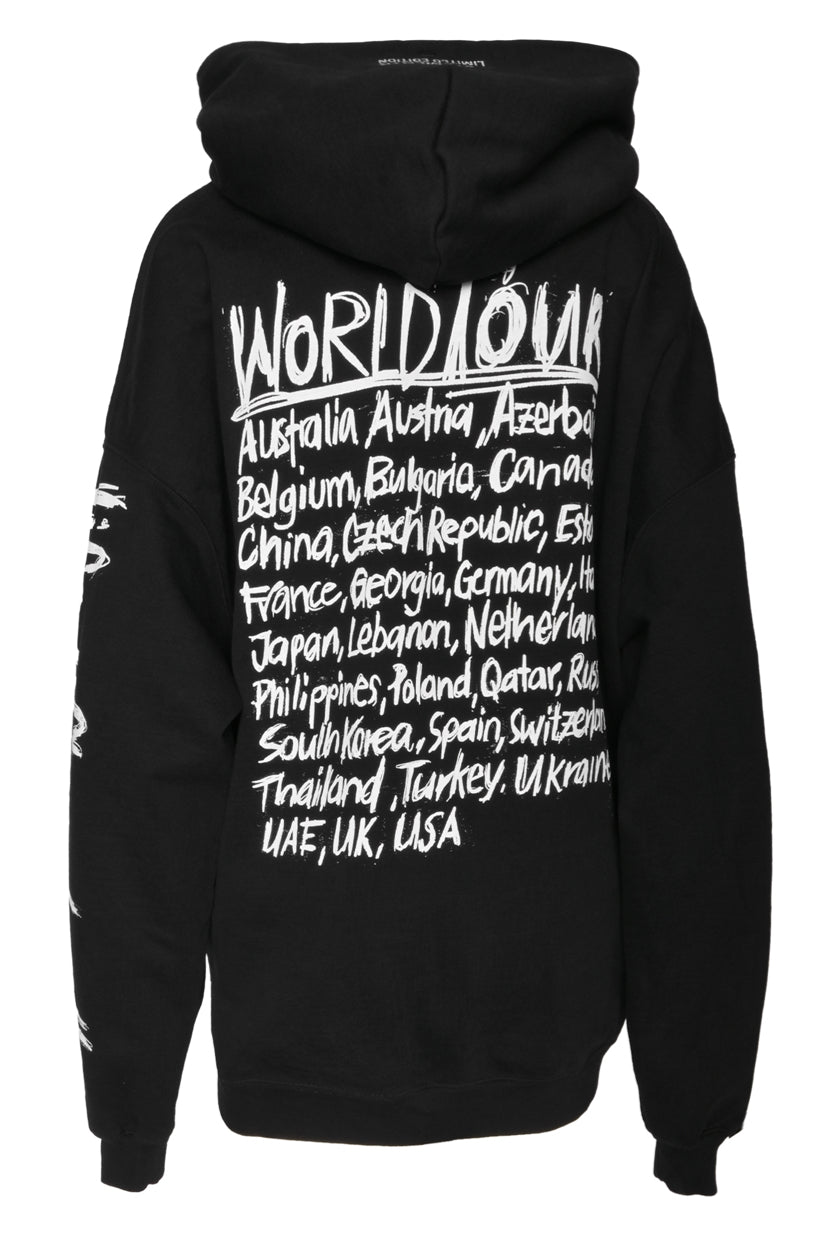 Vetements Size L Men's FW21 World Tour Logo Hoodie