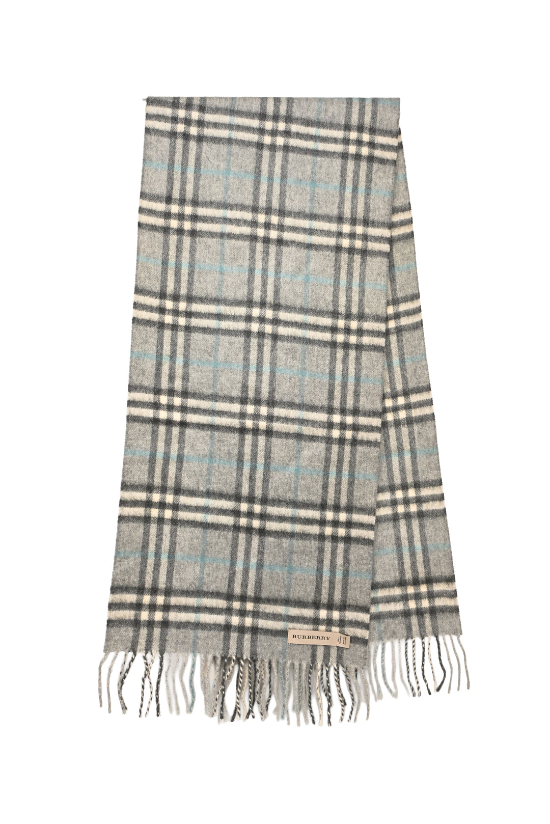 Burberry Cashmere Check Fringe Scarf