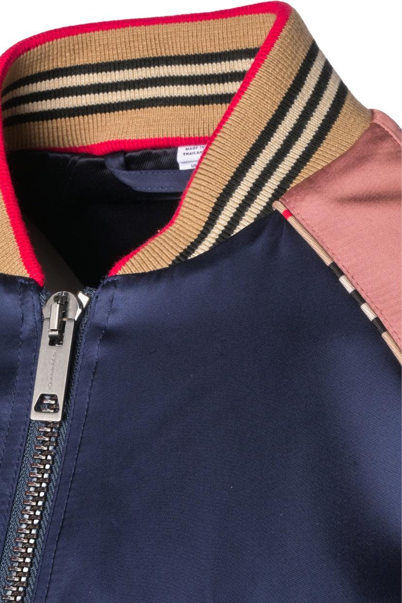 Burberry Size 2 Harlington Colourblock Bomber Jacket