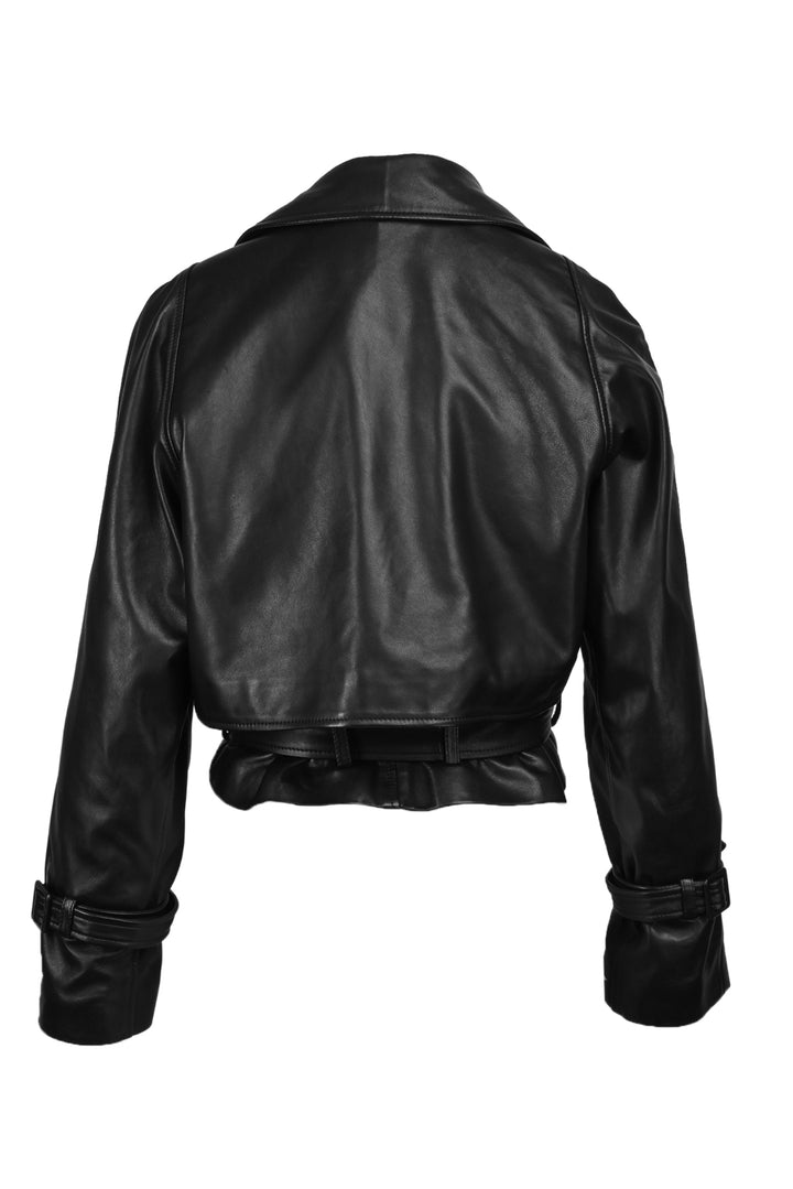 Nour Hammour Size 34 Hatti Cropped Leather Jacket