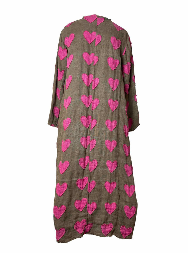 Magnolia Pearl Size OS Emery Linen Heart Pattern Coat