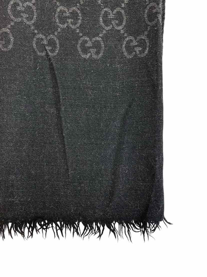 Gucci Size OS GG Jacquard Wool/Silk Blend Scarf