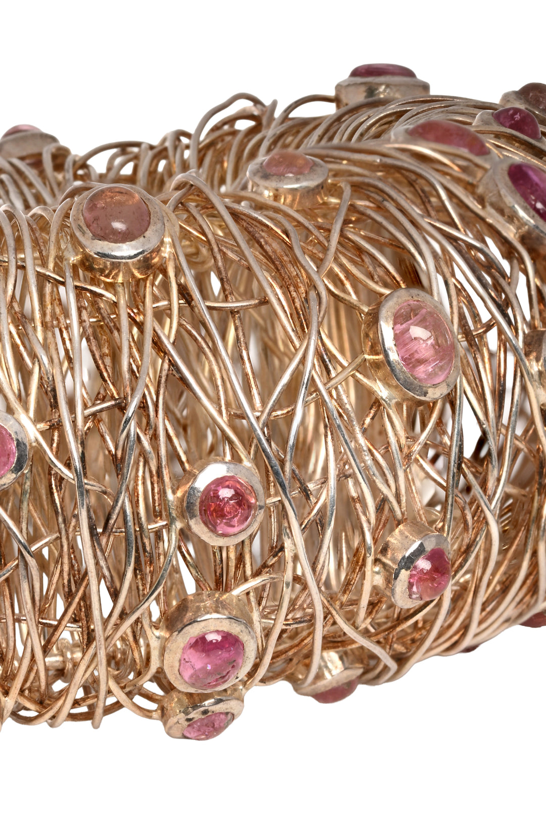 Sterling Silver & Pink Sapphire Bangle Bracelet