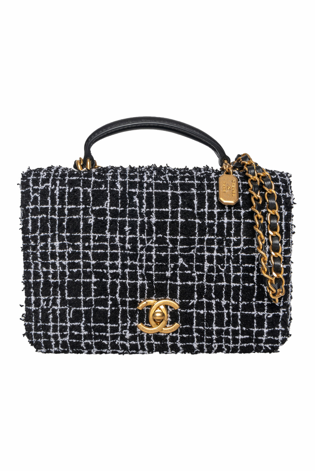 2023 Chanel Mini Tweed Top Handle Flap Bag