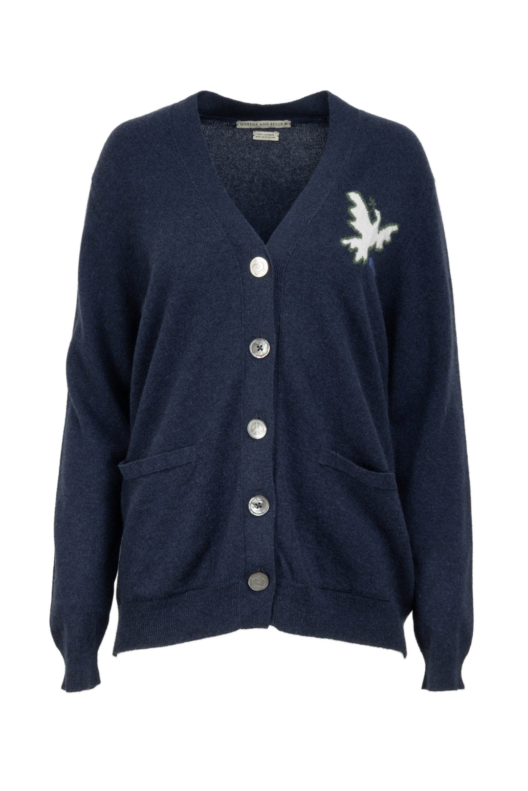 Queene and Belle Size S Peace Bird Cashmere Cardigan