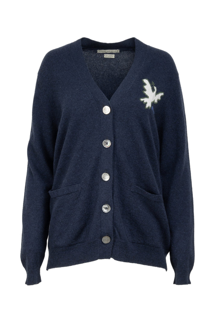Queene and Belle Size S Peace Bird Cashmere Cardigan