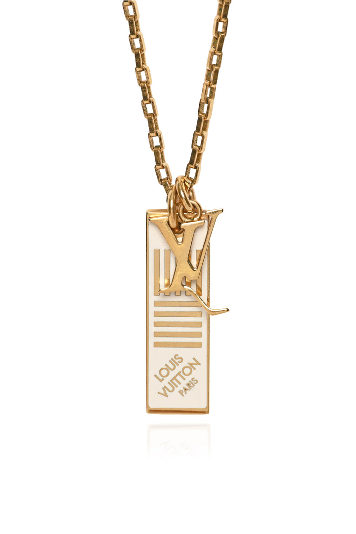 Louis Vuitton Collier Damier White Necklace