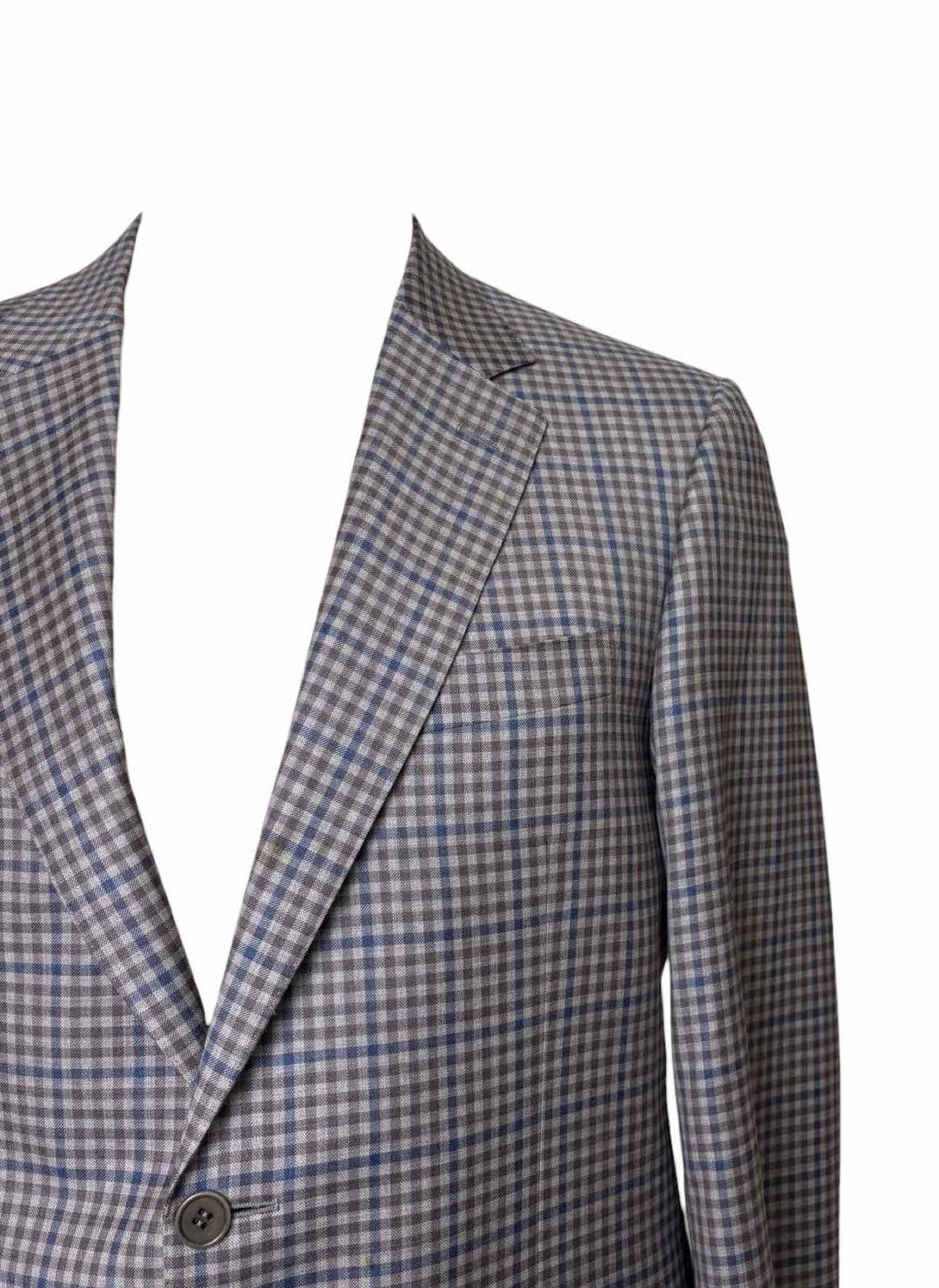 Canali Size 44 Men's Check Wool Blazer