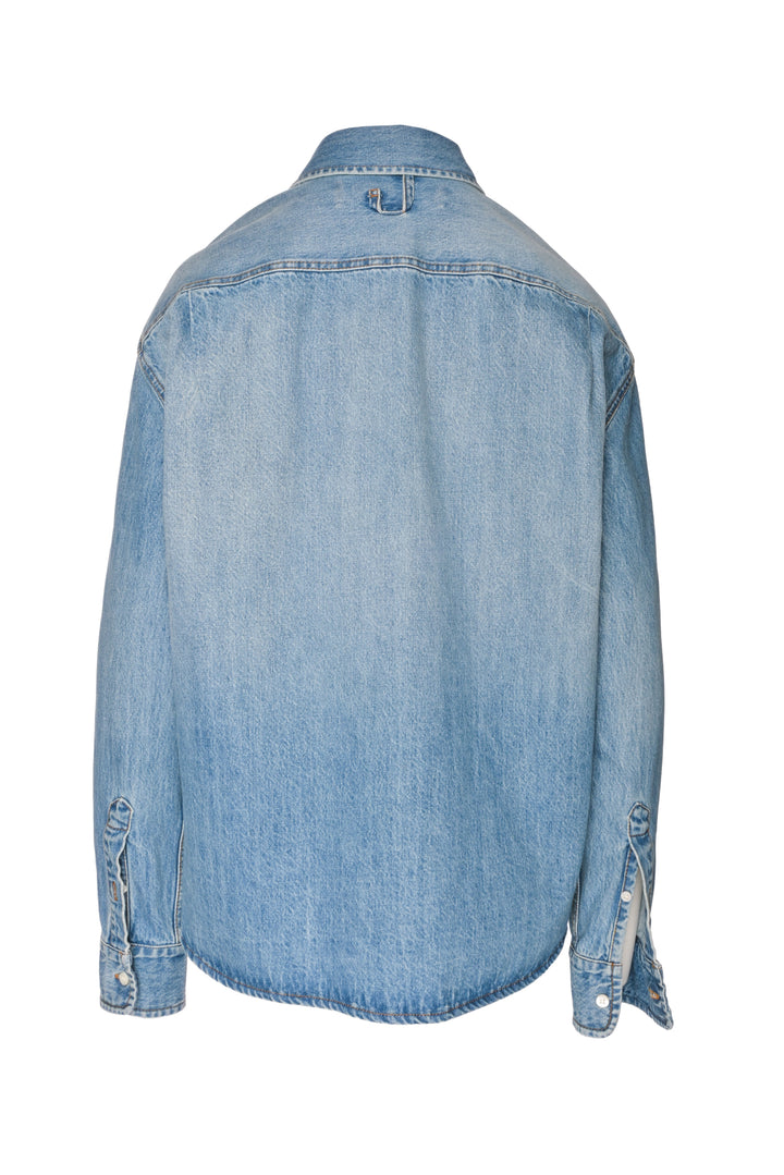 Jacquemus Size 46 Men's 'The Simon de-Nimes' Logo Denim Shirt Long Sleeve