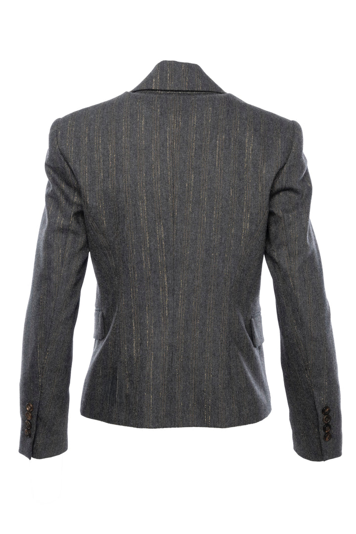 Brunello Cucinelli Size 38 Metallic Thread Pinstripe Blazer