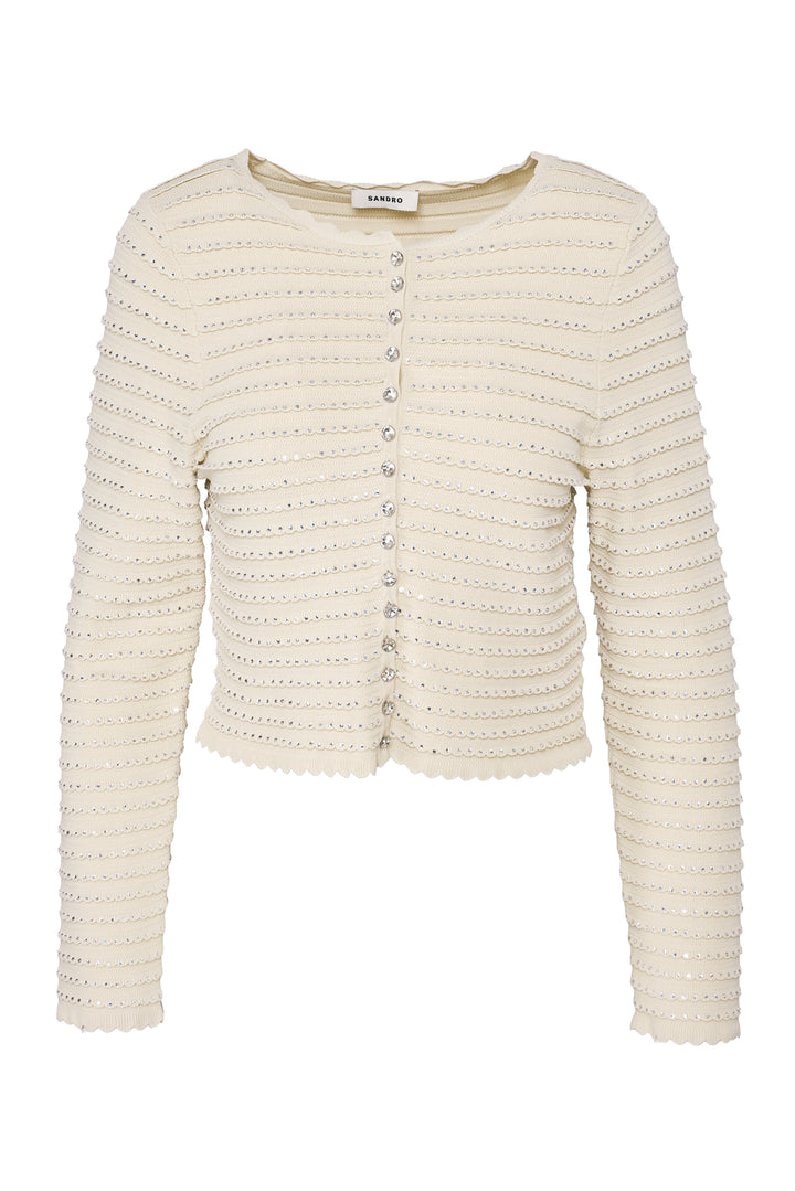 Sandro Size 3 Rhinestone Embellished Cardigan