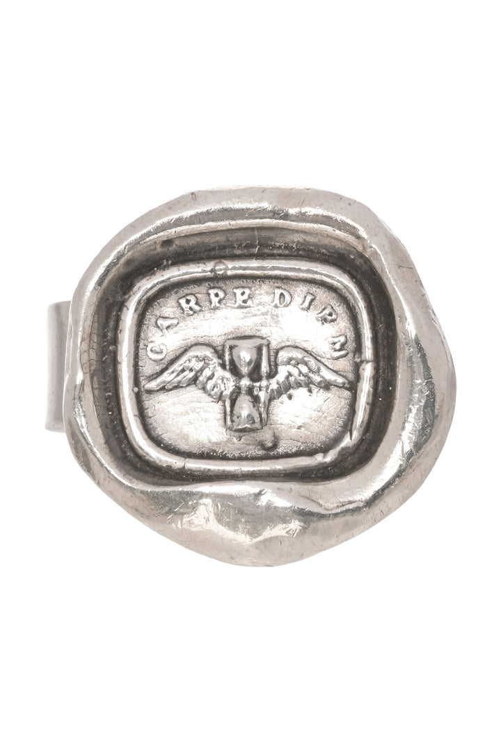 Pyrrha Size 5 925 Silver Carpe Diem Signet Ring
