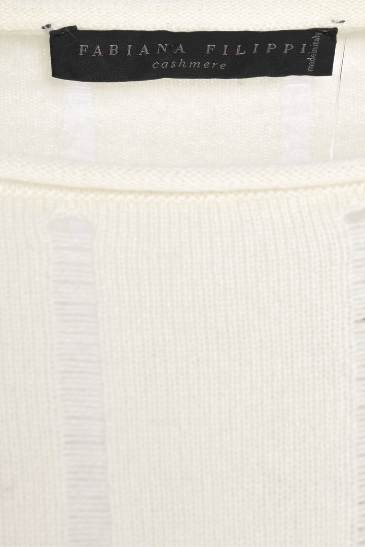 Fabiana Filippi Size XL Cashmere Beaded Sweater
