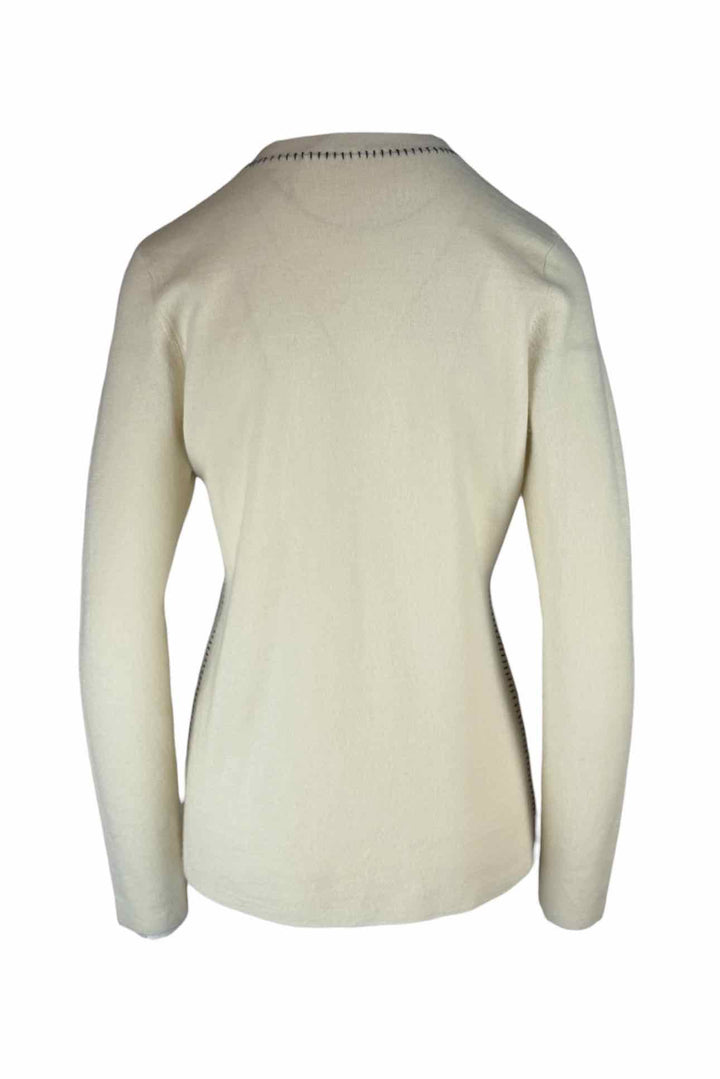 Gabriela Hearst Size L Contrast Stitch Cashmere Cardigan