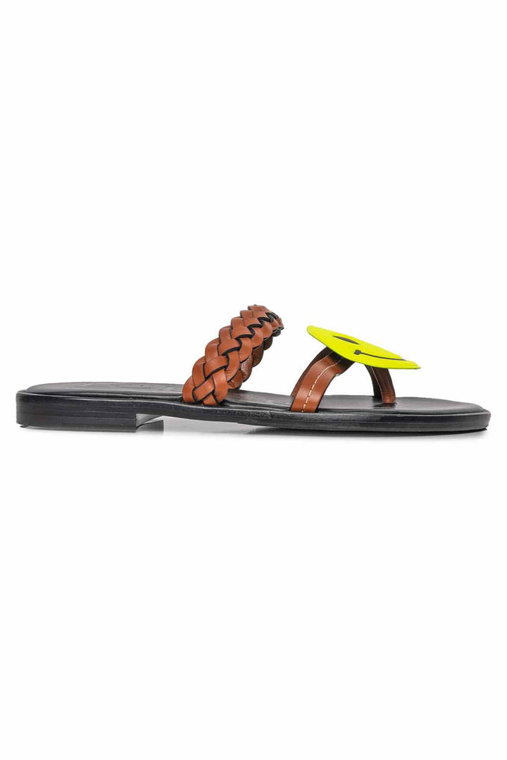 Loewe x Smiley Size 36 Braided Leather Sandals