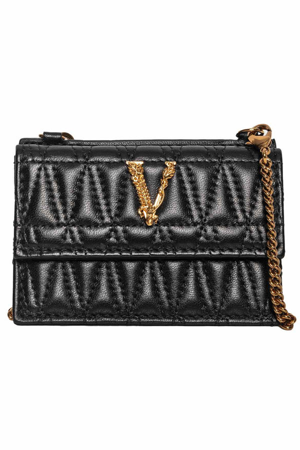 Versace Quilted Virtus Cardholder Wallet