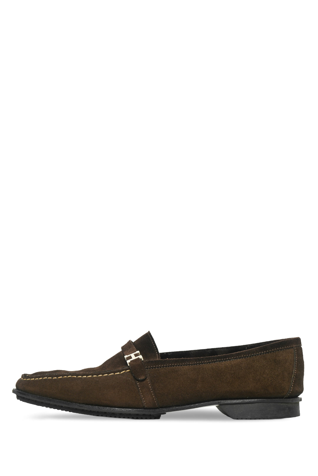 Hermes Size 39.5 Suede H Giovanni Loafers