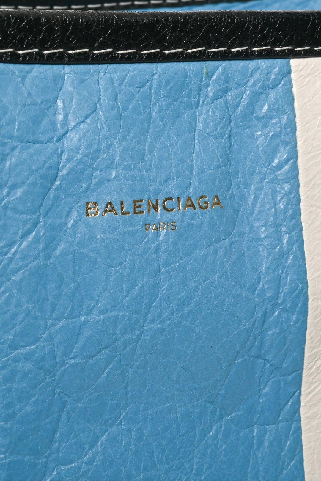 Balenciaga F/W 2017 Striped Lambskin Small Bazar Shopper Tote