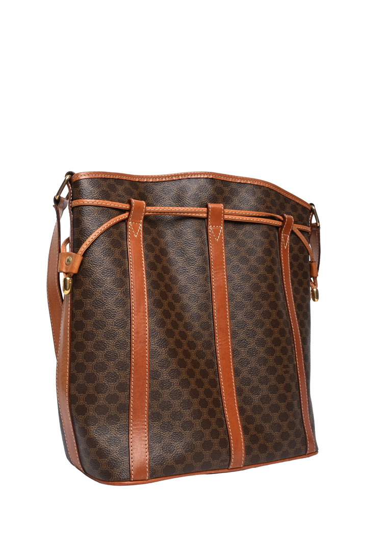 Celine Vintage Macadam PVC Drawstring Shoulder Bag