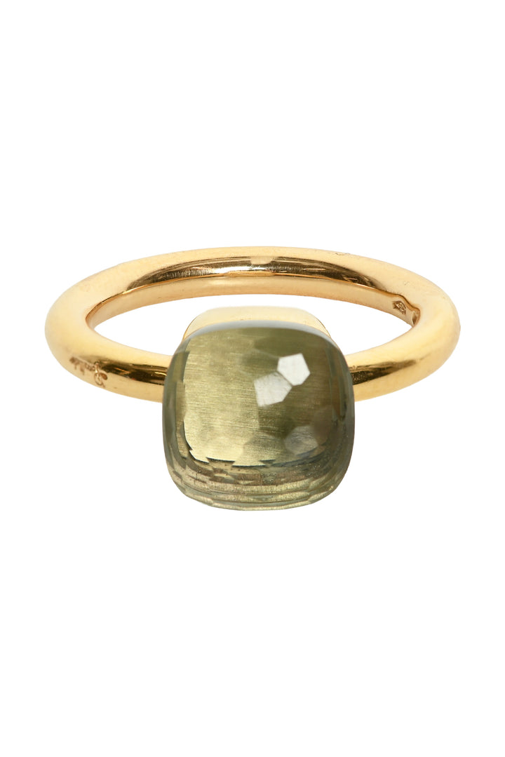 Pomellato Size 7 18K Yellow Gold Nudo Classic Prasiolite Ring