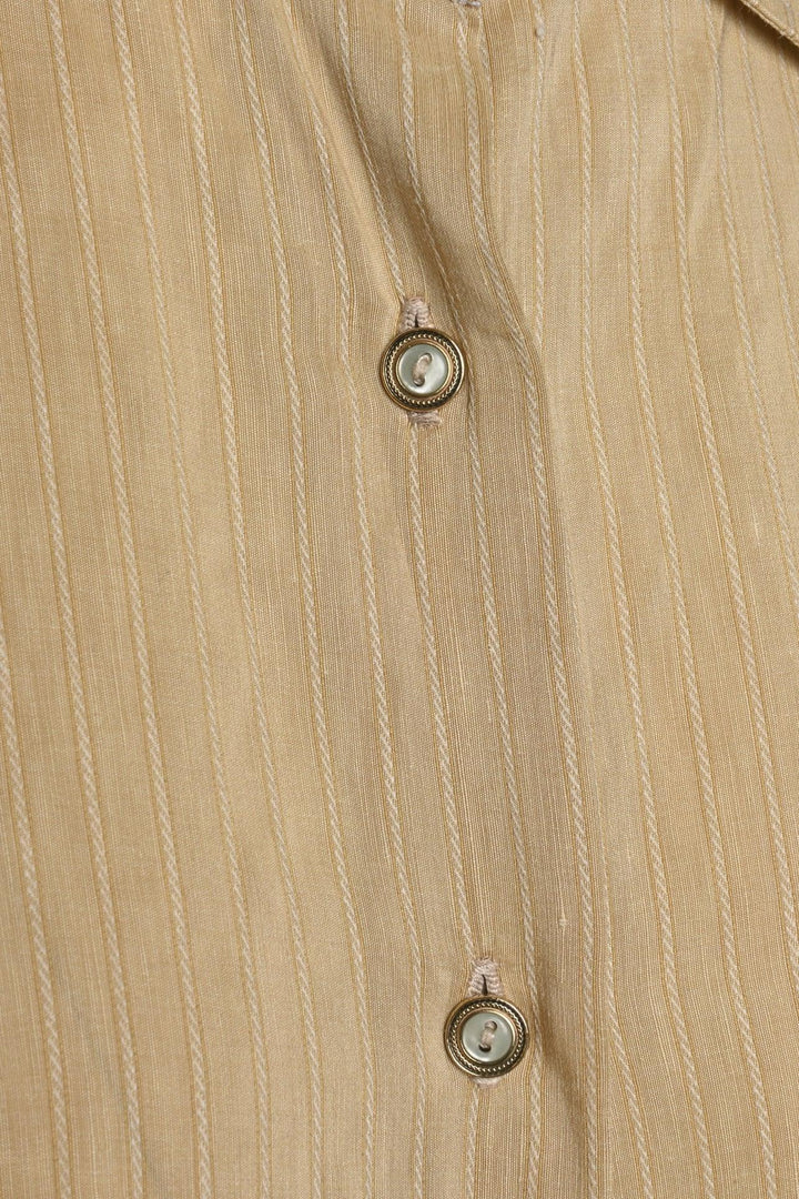 Giuliva Heritage Size 0 Linen & Silk Pinstripe Shirt