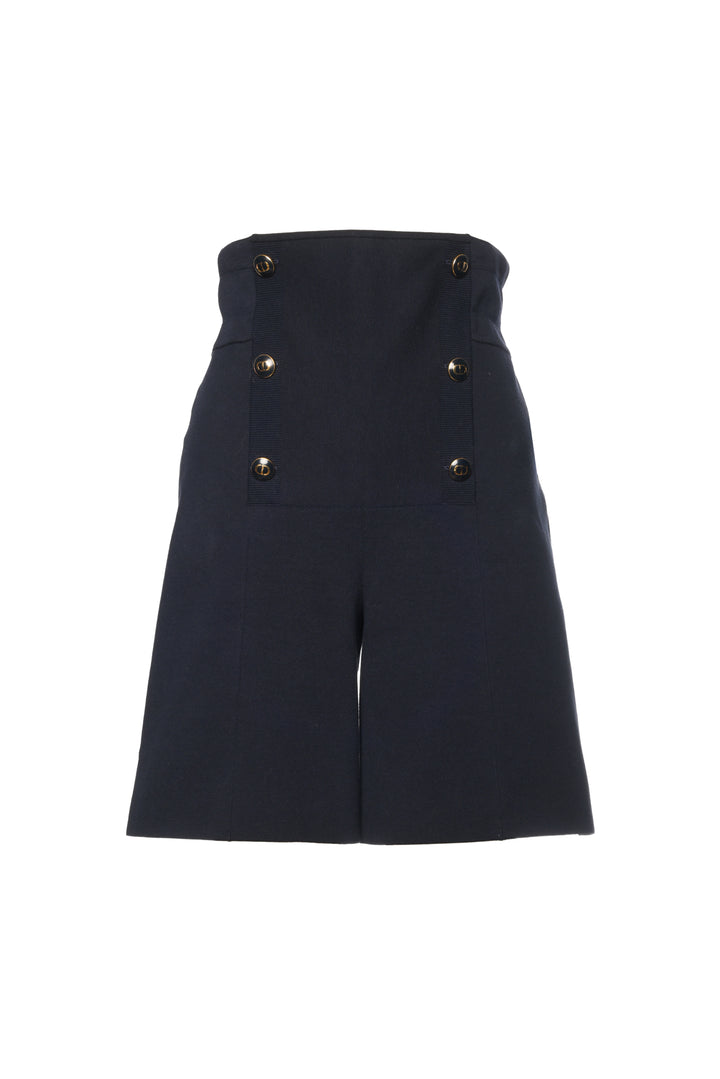 Dior Size 4 High Waisted CD Button Detail Shorts