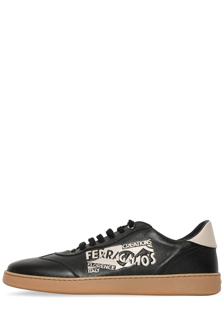 Salvatore Ferragamo Size 9 Men's Venna Logo Leather Sneakers
