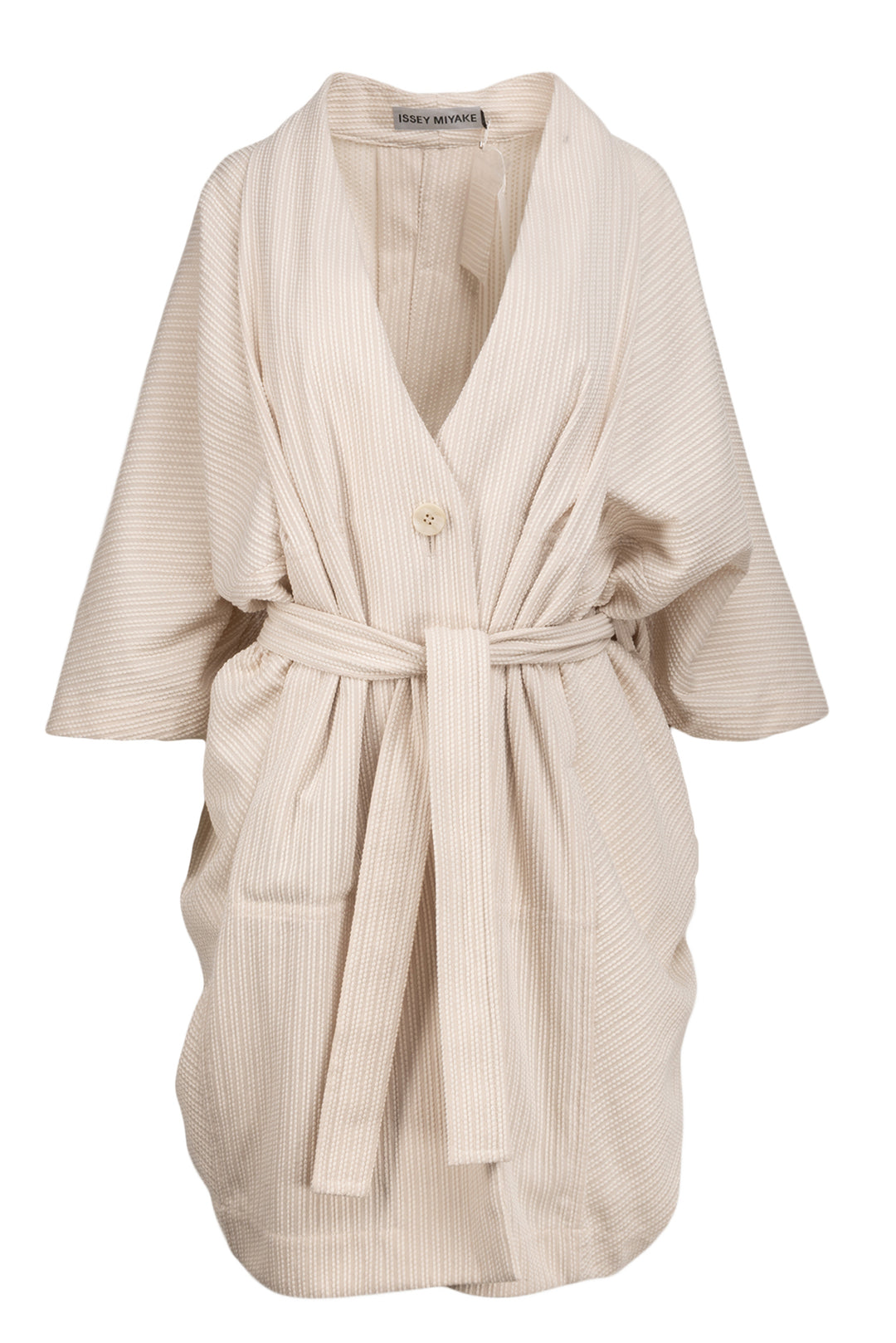 Issey Miyake Size 2 Sashiko Cotton Blend Wrap Jacket