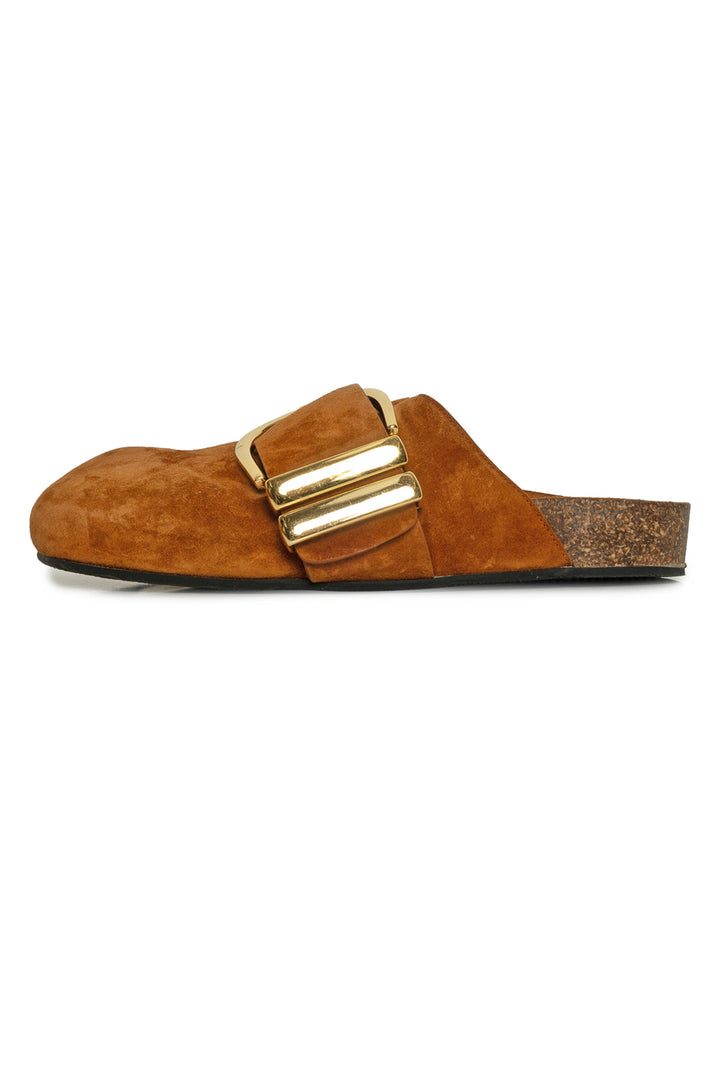 Khaite Size 39.5 Downing Suede Buckle Mules