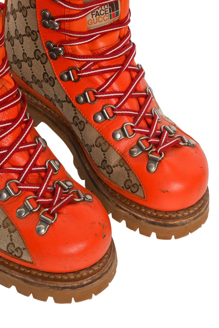 Gucci x North Face Size 39 Monogram Calfskin Hiking Ankle Boots