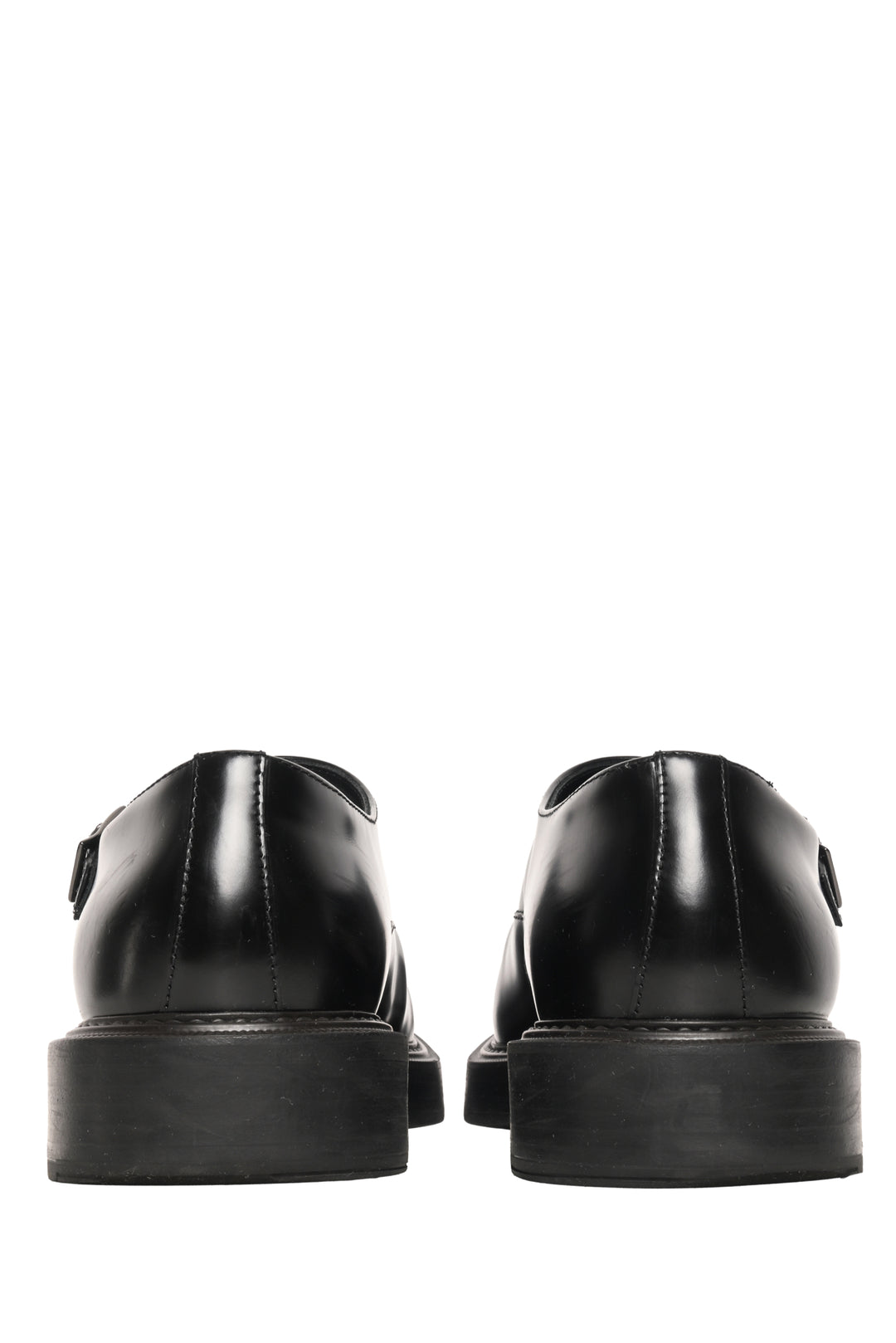 Emporio Armani Mens Shoe Size 8.5 Brushed Leather Monkstraps Loafers