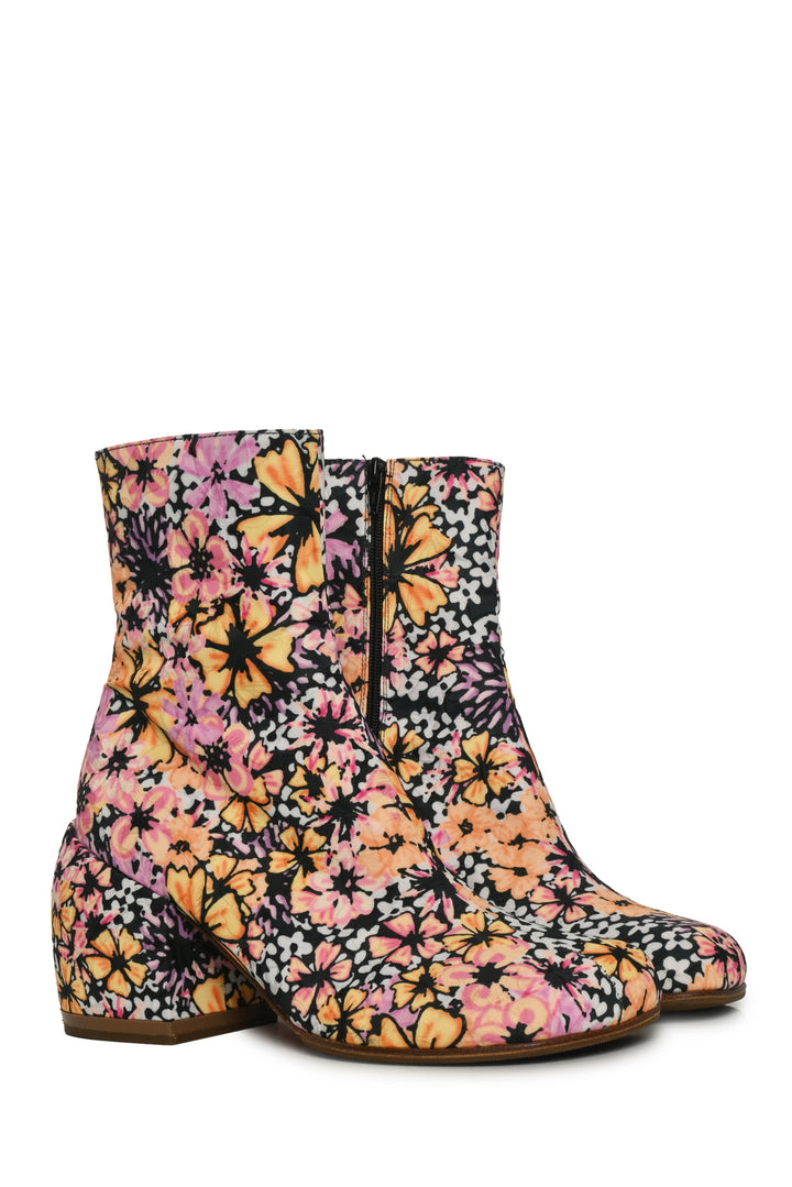 Dries Van Noten Size 38.5 Floral Ankle Boots