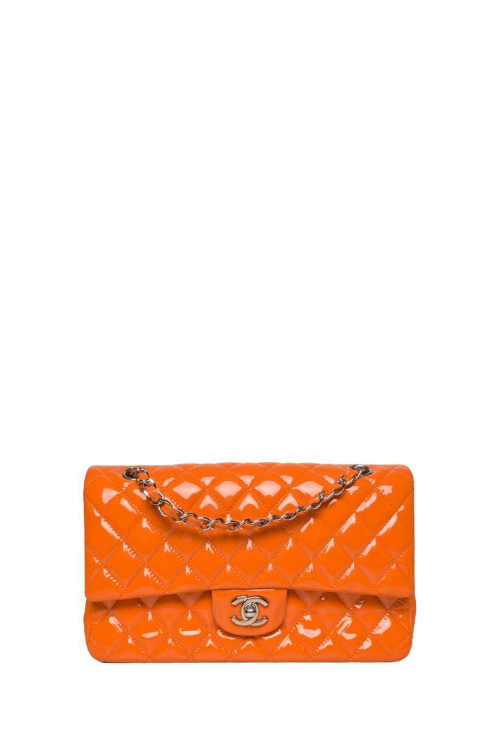 Chanel 2014 Patent Quilted Double Flap Shoulder Bag