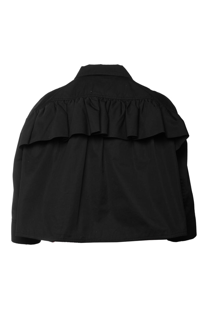 Dries Van Noten Size 6 Cropped Boxy Wide Sleeve Button-Up Shirt