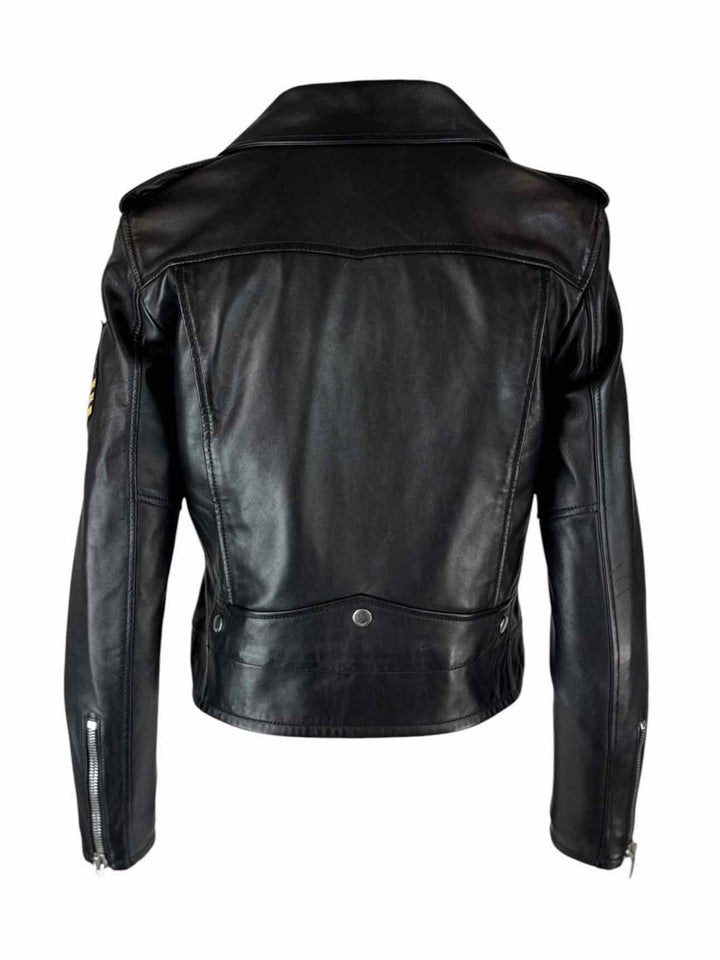 Saint Laurent Size 38 2017 Perfecto Biker Patch Leather Jacket