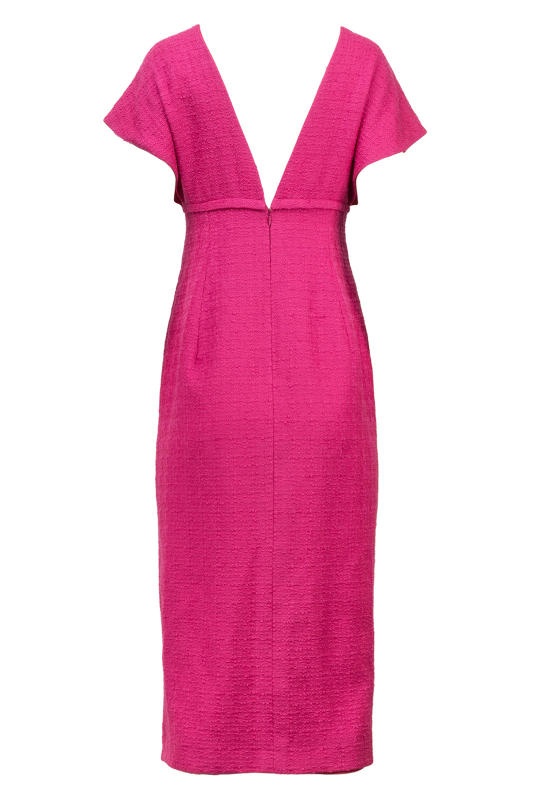 Carolina Herrera Size 6 Wool Blend Tweed Midi Dress