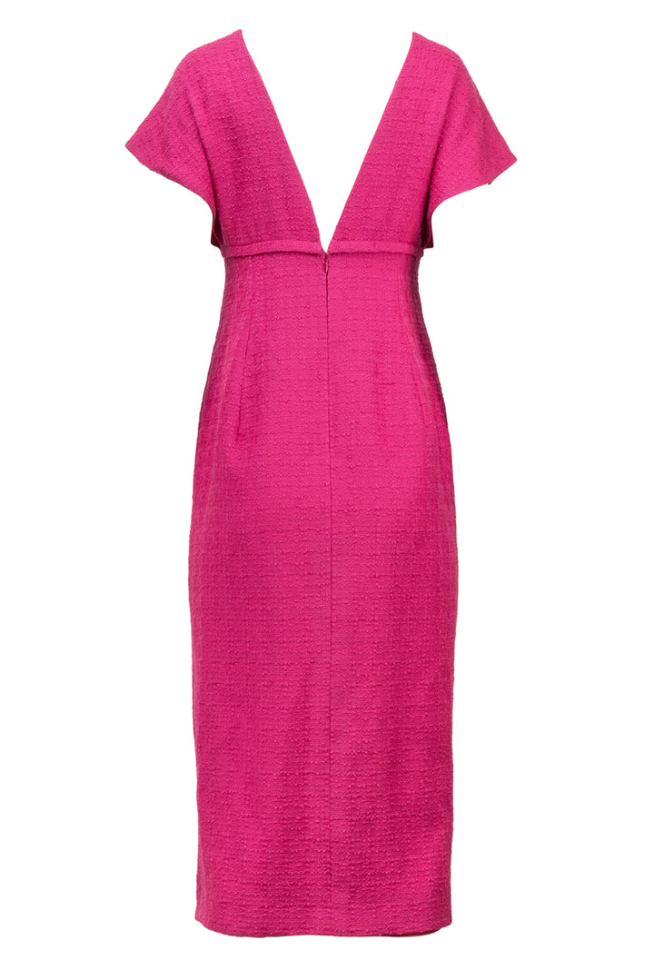 Carolina Herrera Size 6 Wool Blend Tweed Midi Dress