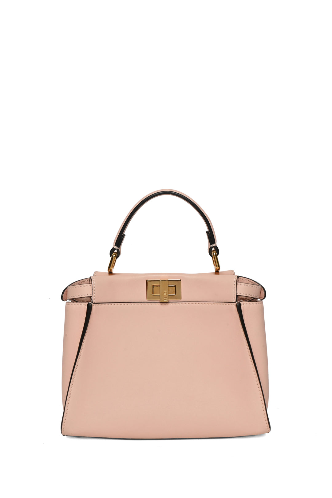 Fendi Vitello Seta Canvas FF Embroidered Mini Peekaboo Iconic Satchel