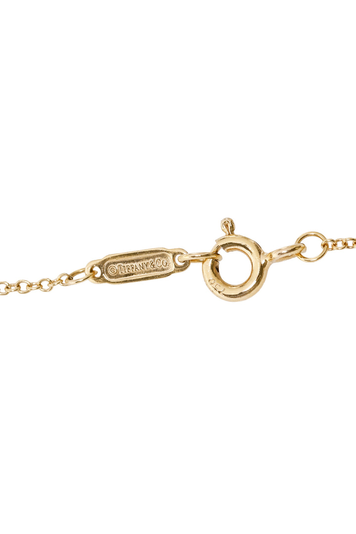 Tiffany & Co 18K Yellow Gold & Diamond Crown Key Pendant Necklace