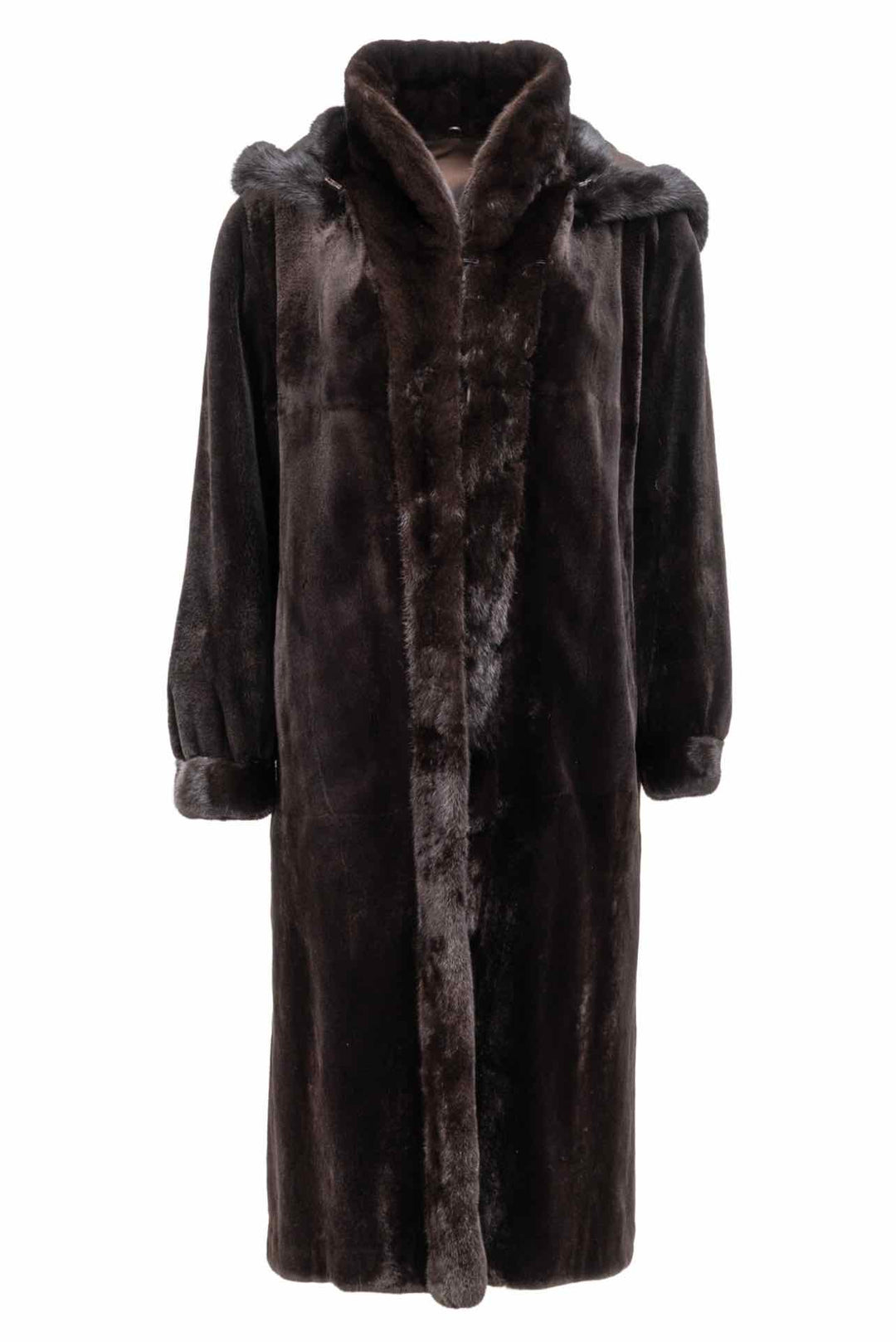 Mink Hooded Fur Size M Coat